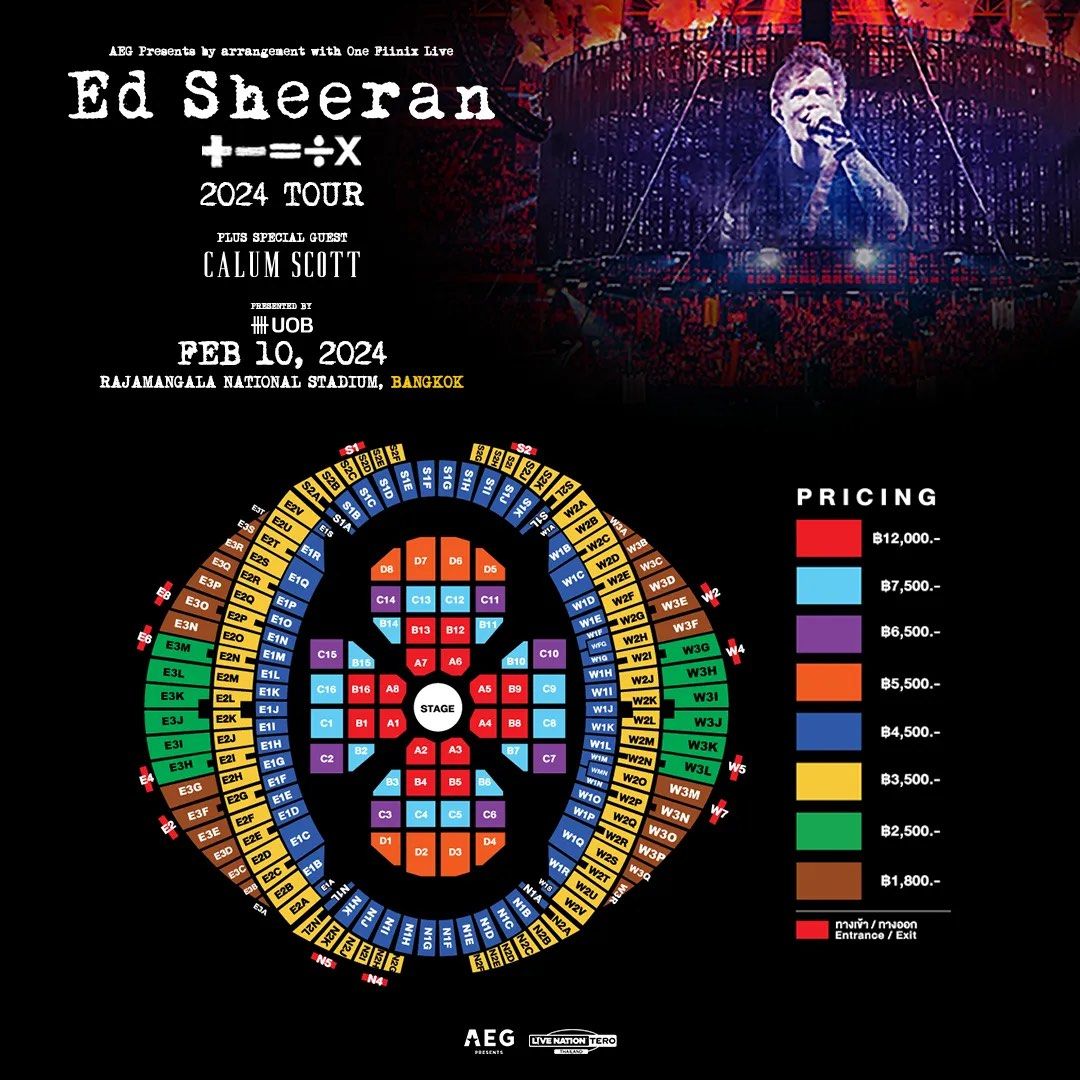 Ticketing service Ed Sheeran Tour 2024 Bangkok, Tickets & Vouchers