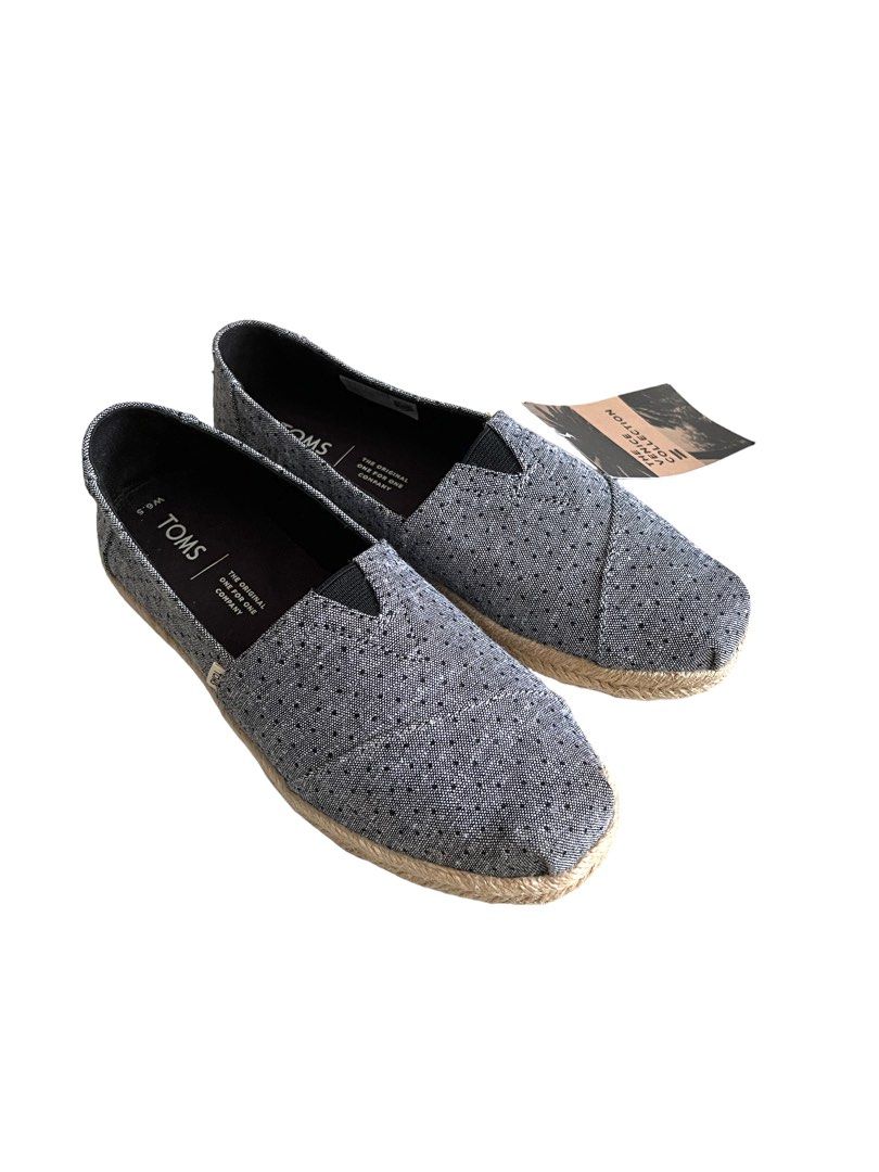Toms black dot store chambray