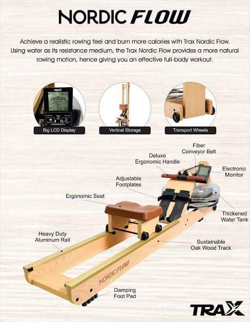 Trax Nordic Flow rowing machine, Sports Equipment, Exercise & Fitness ...