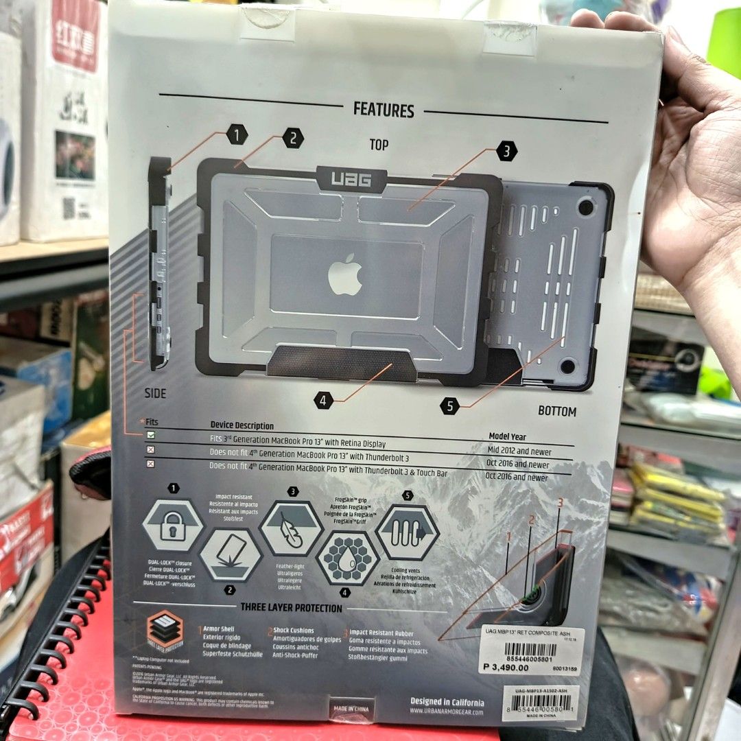 UAG MBP 13" Ret Composite Ash for Macbook Pro (Category: Cases & Sleeves) located in Rizal. Submitted by TheSweetSpotShoppe (Listing ID 1261241150, Image 2). Description: • Rugged, lightweight Drop-tested protectiom • 3 Layer protection.
