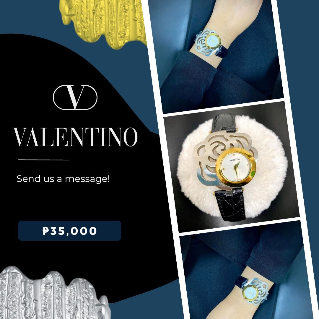 Valentino Garavani Rosier Watch Preloved Swiss Made Gold