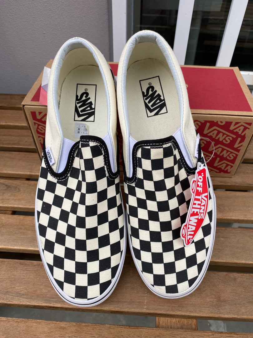 Checkered slip on van hot sale