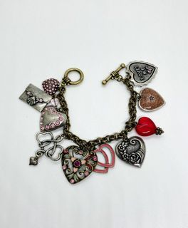 Vintage Heart Charm Bracelet