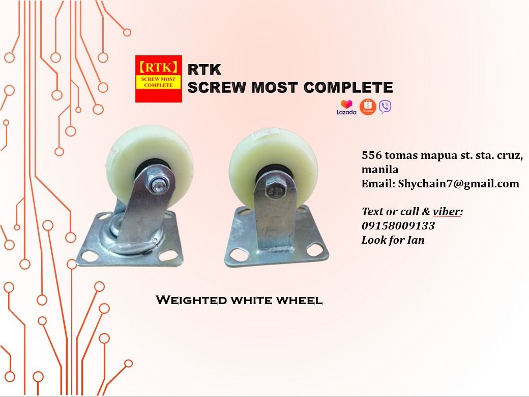 Weighted white wheel 6" universal, Commercial & Industrial