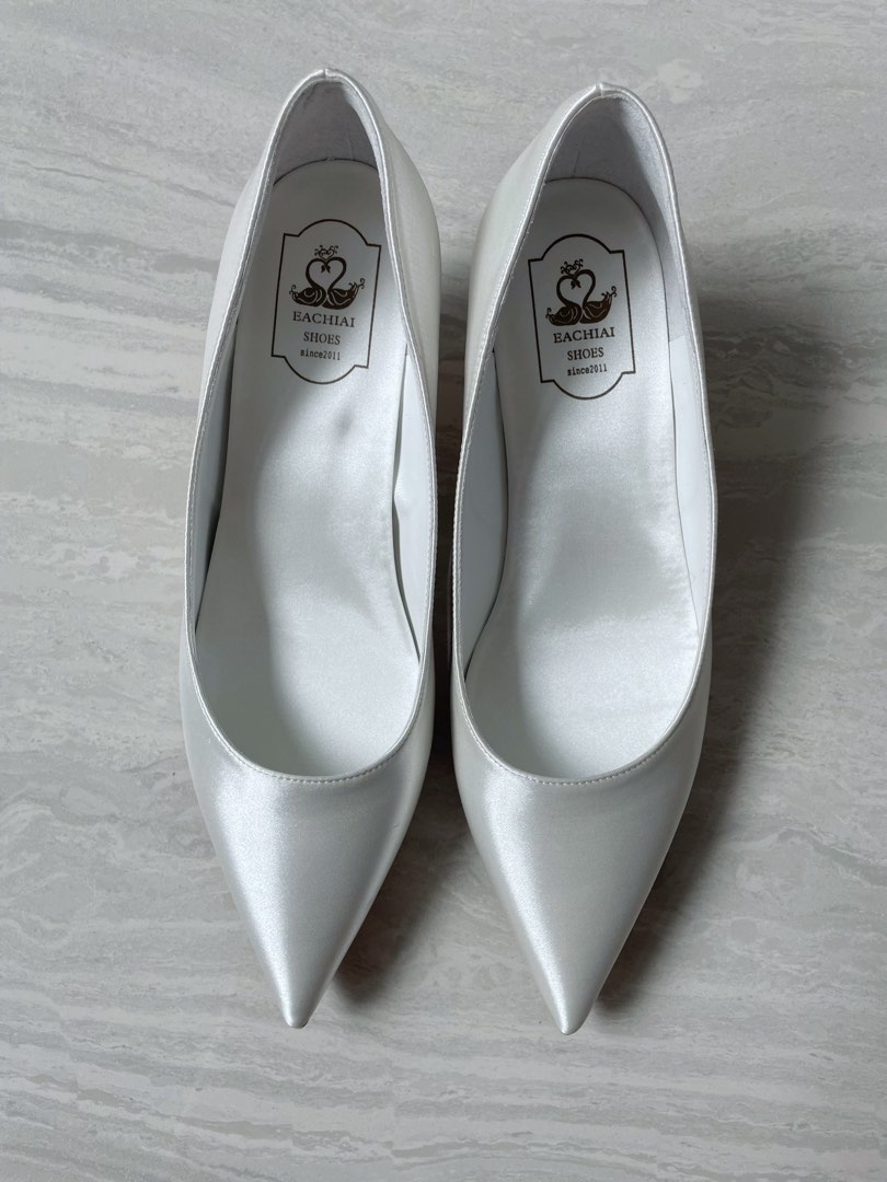 White cheap bridal shoes