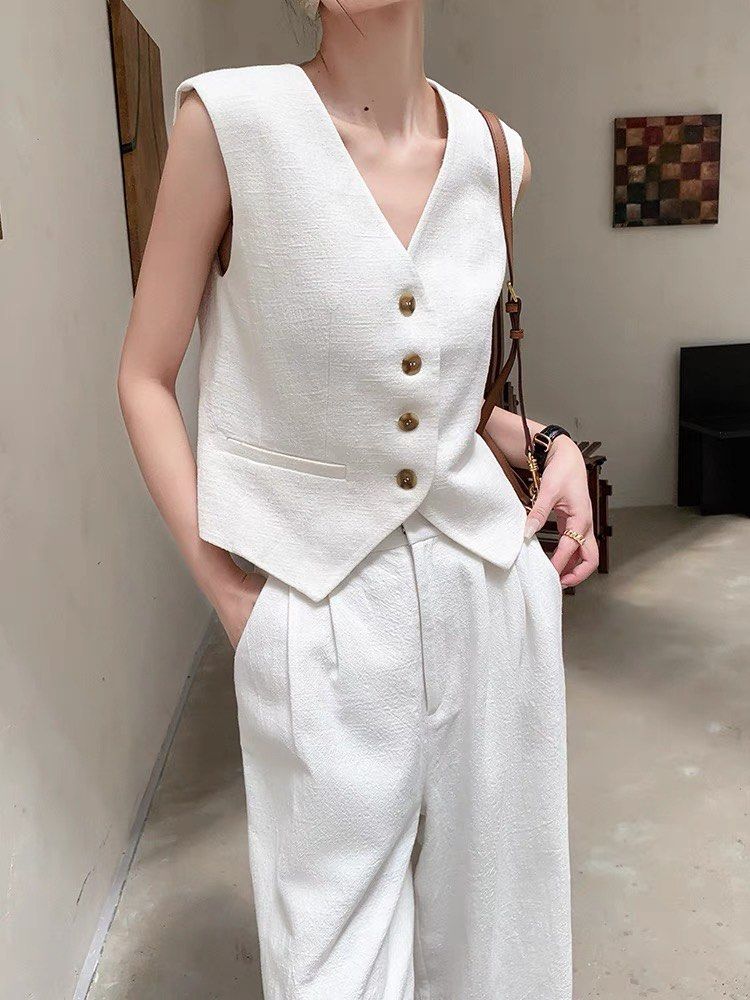Womens white waistcoat top clearance