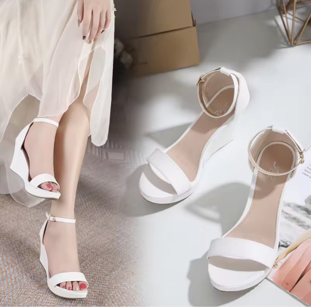 white wedge heels women