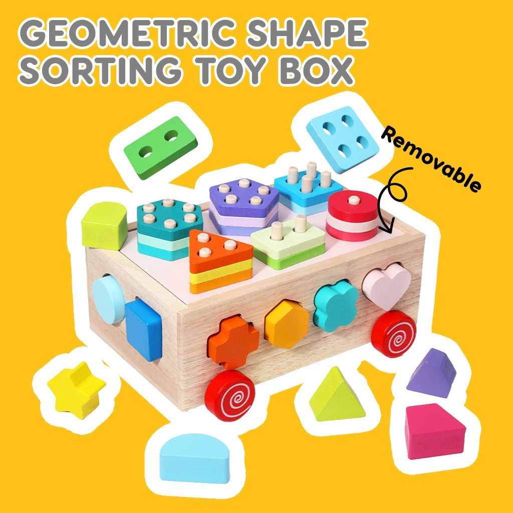 Shape Sorter Toys With Shape Blocks,Shape Sorting Cube Toy Box Classic  Wooden Toys For Toddlers Kids,Gift For Girls Boys 2-4 Years Old