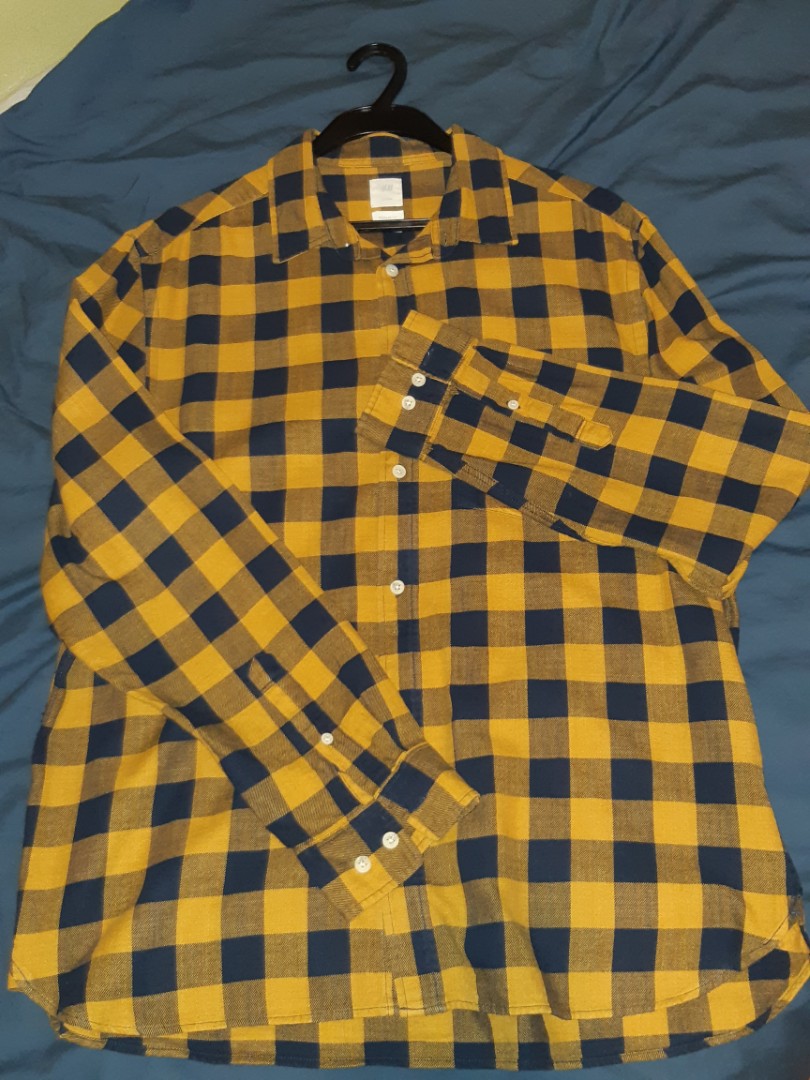Yellow and black flannel, Men's Fashion, Tops & Sets, Formal Shirts on ...