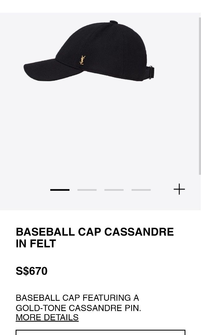 Saint Laurent Baseball Cap Cassandre In Felt Black in Wool with