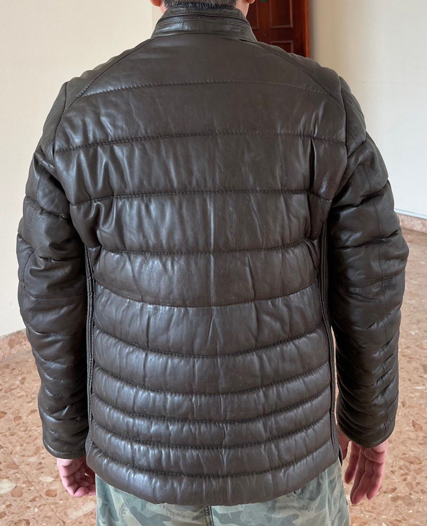 Quilted leather sales jacket zara