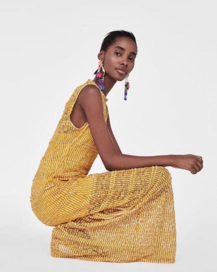 Zara yellow summer dress new arrivals