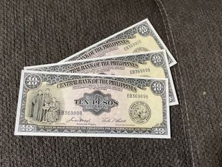 10 pesos English series Unc no fold