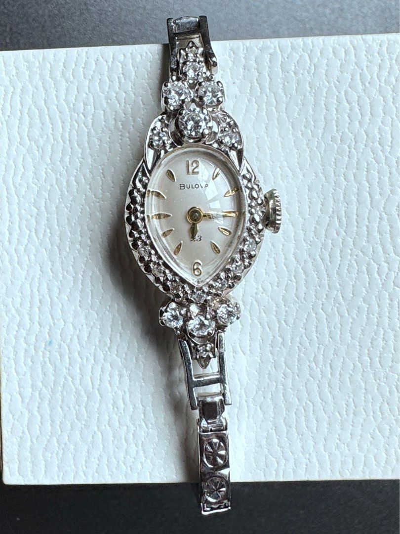 14K Gold Bulova vintage diamond watch Mechanical 14K Carousell