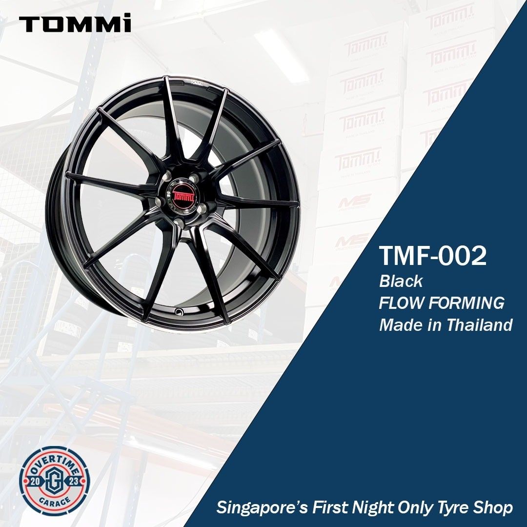 17" Tommi TMF002 Black, Car Accessories, Tyres & Rims on Carousell
