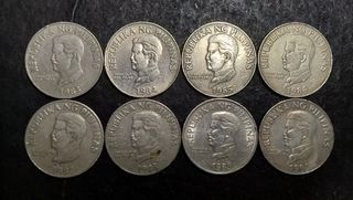 1983-1990 Philippines 50 sentimos old coin **Complete Set**1987 Very Rare 50 sentimos** Total Mintage: 1,078,000