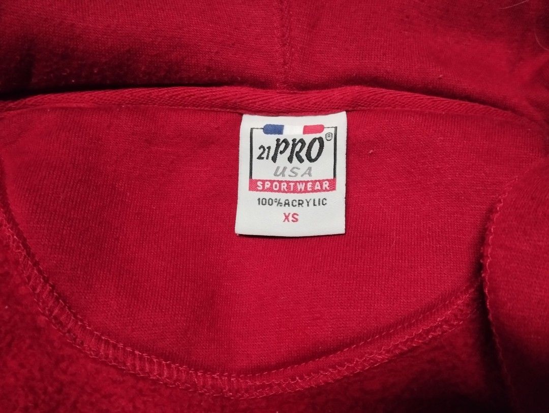21 Pro USA Plain Red Full Zip Hoodie