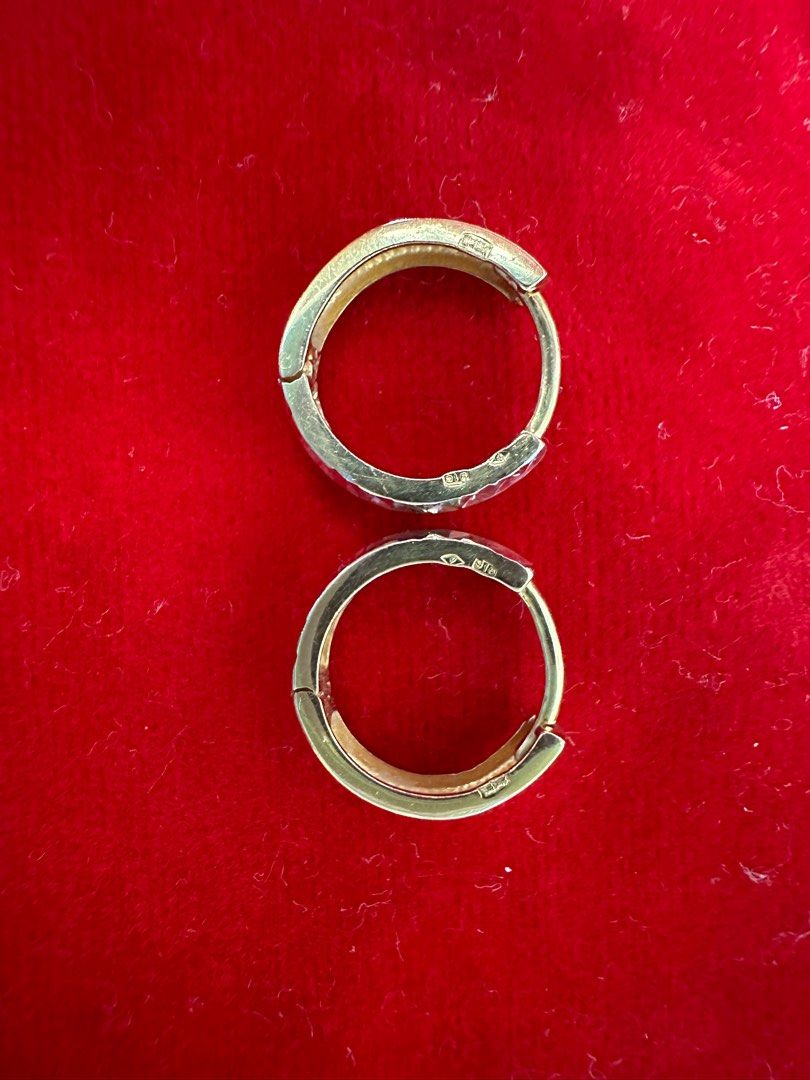 22k gold a bit of white gold loop earrings