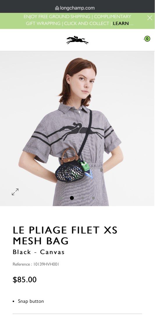 Le Pliage Filet XS Mesh bag Black - Canvas (10139HVH001