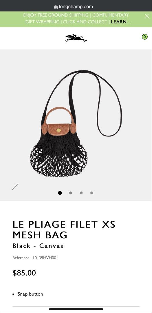 Le Pliage Filet XS Mesh bag Black - Canvas (10139HVH001)