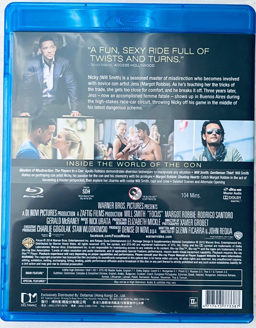 極新港版) Focus 千騙萬化blu ray 藍光碟Will Smith Margot Robbie