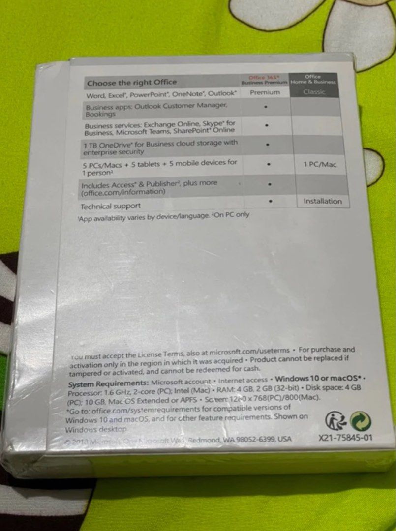 些微盒損）全新轉賣Office Home and Business 2019, 電腦及科技產品