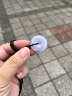 天然緬甸A貨翡翠粉嫩紫色平安扣