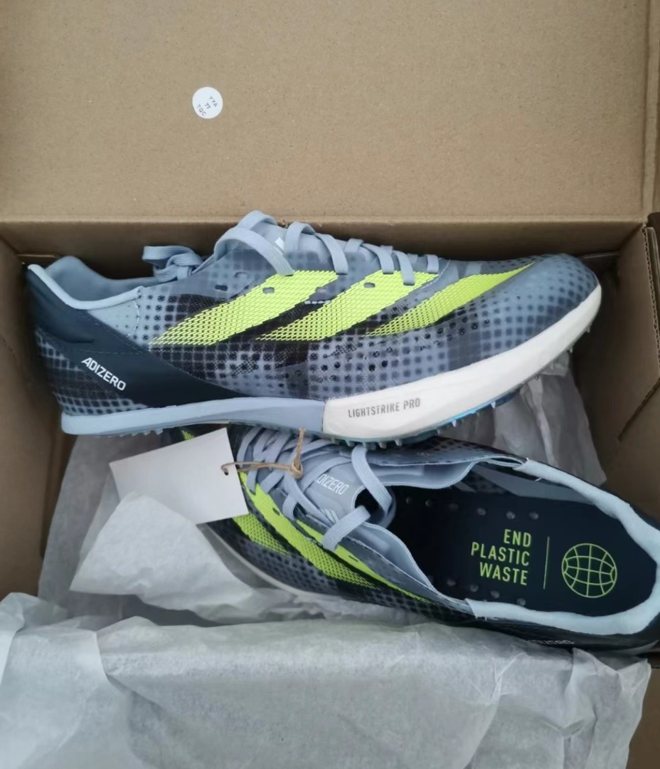 adidas Adizero Prime Sp2.0大蟬翼防滑耐磨低幫跑步鞋男女同款藍黑黃