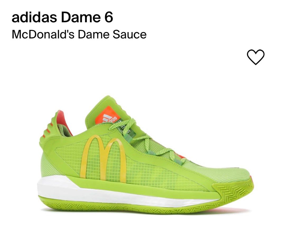 Adidas Dame 6 McDonald s Fame Sauce Size US13
