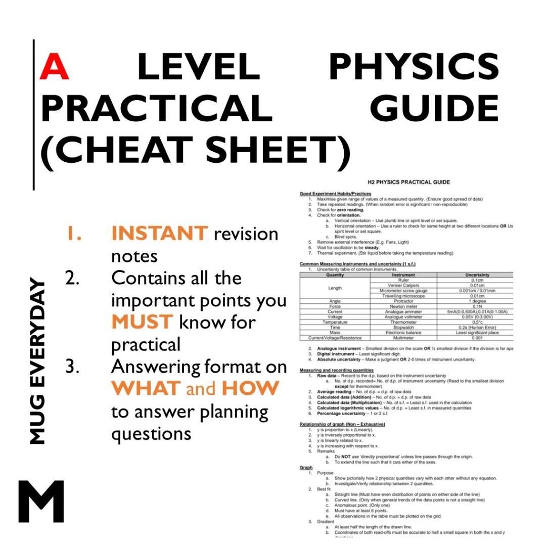 A-Level Physics Practical Cheat Sheet: Master the Art of Experimental ...