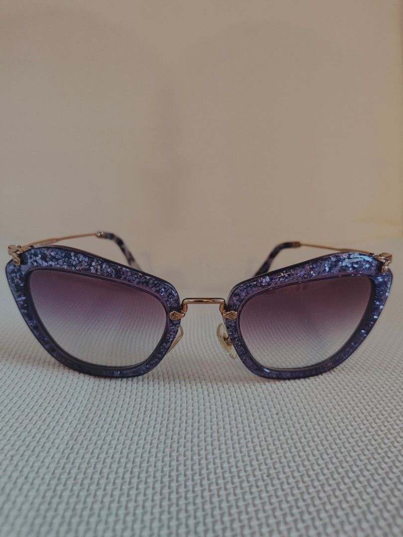 Miu miu on sale purple glitter sunglasses