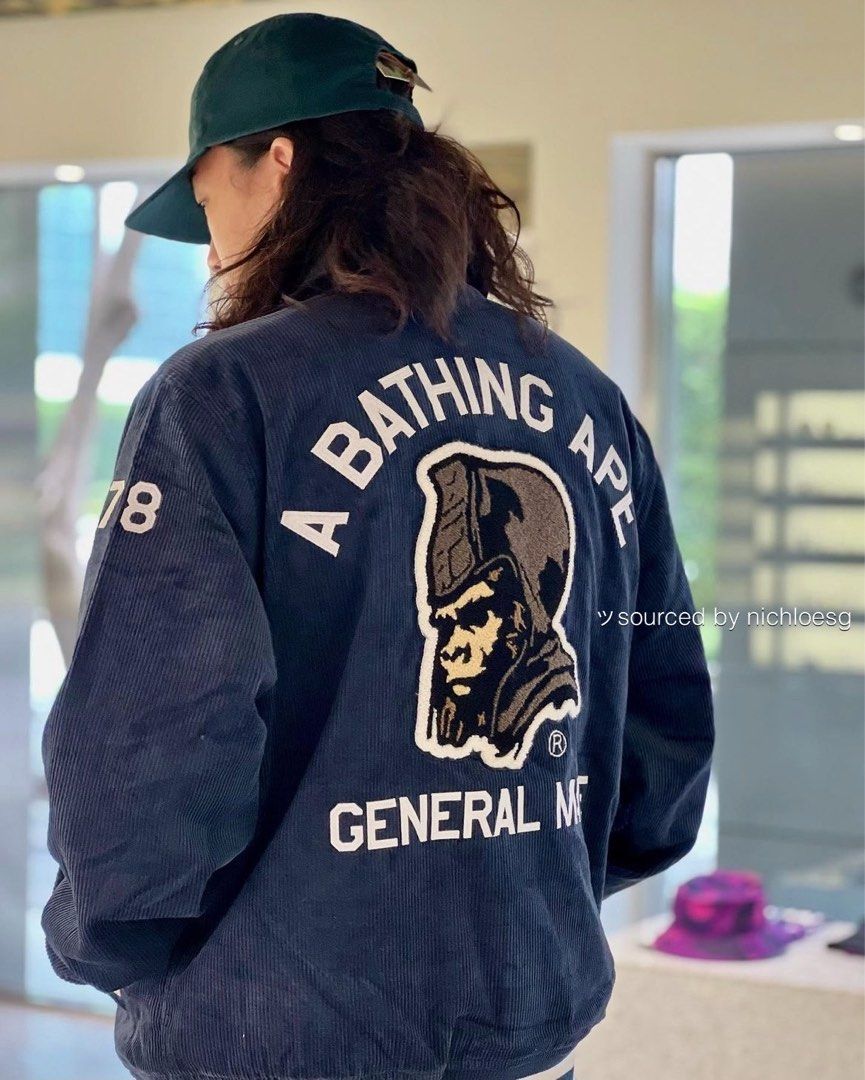 BAPE GENERAL CORDUROY VARSITY JACKET