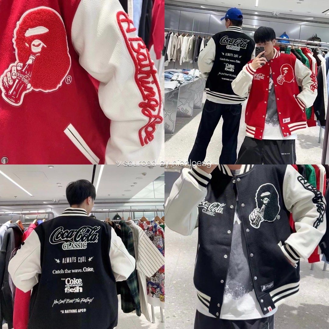 BAPE X COCA COLA VARSITY JACKET