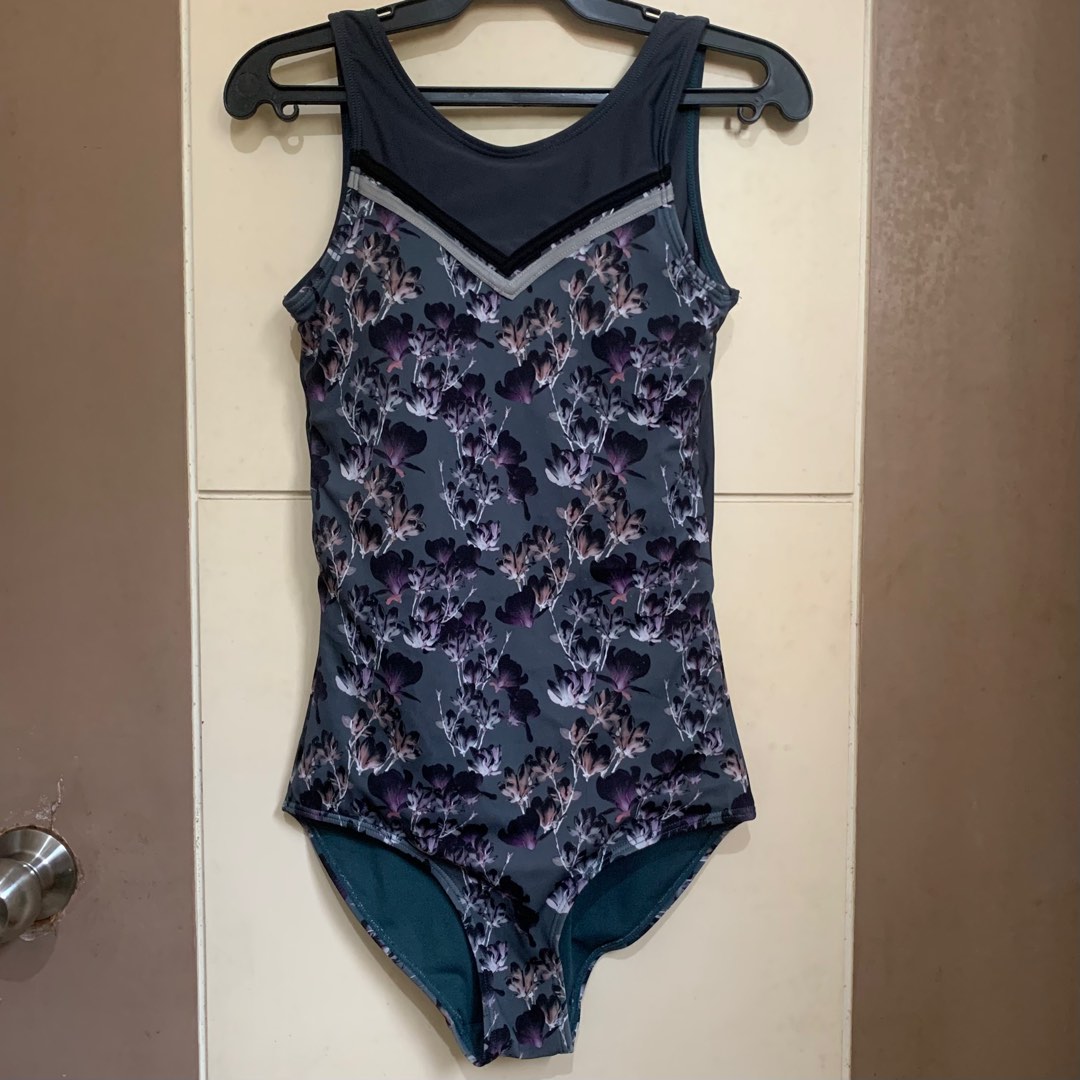 Bench Dark Bluegreen Floral Onepiece Swimwear Swimsuit, Women's