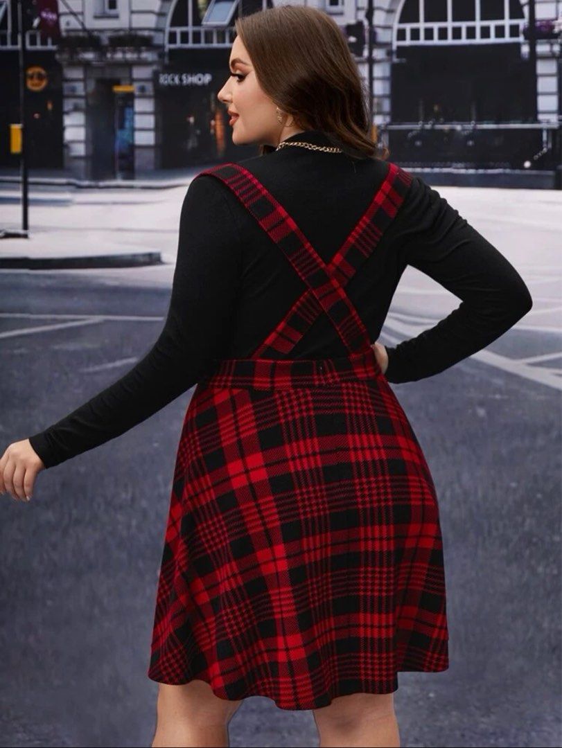 Plus size red and black deals skirt
