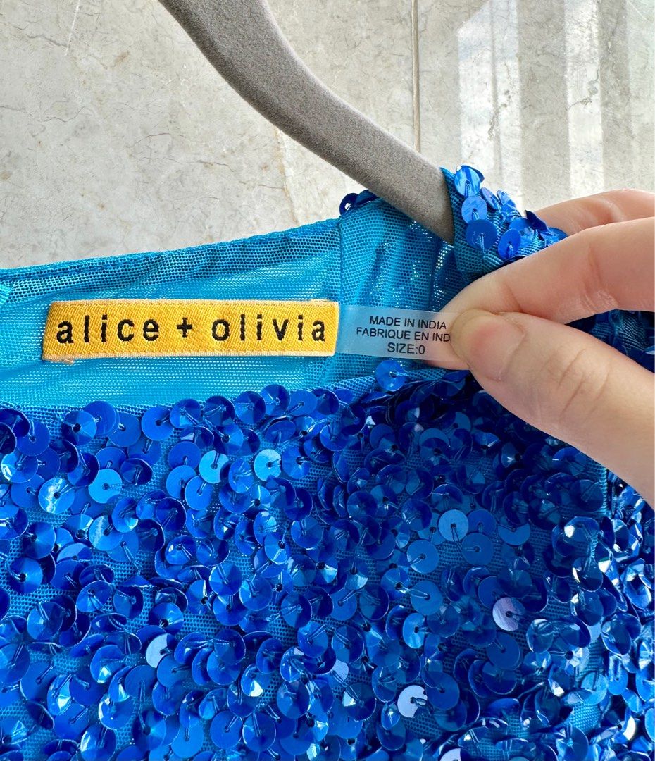 Blue sequined dress by Alice Olivia