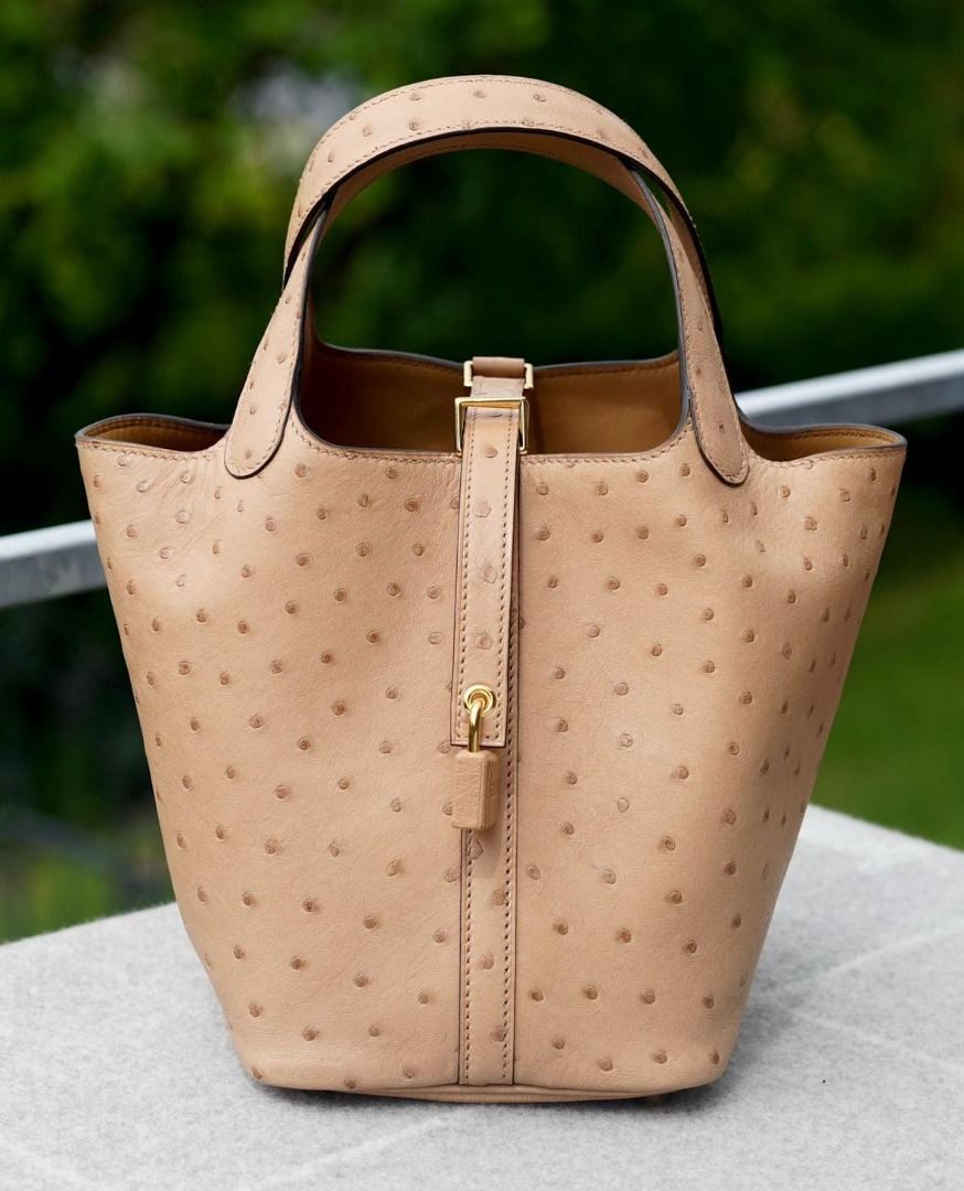 BNIB Hermes Picotin 18 Ostrich Chai Ghw fl, Barang Mewah, Tas