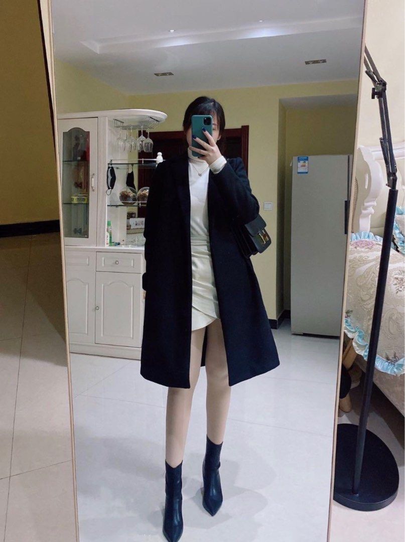 Basic black coat hot sale