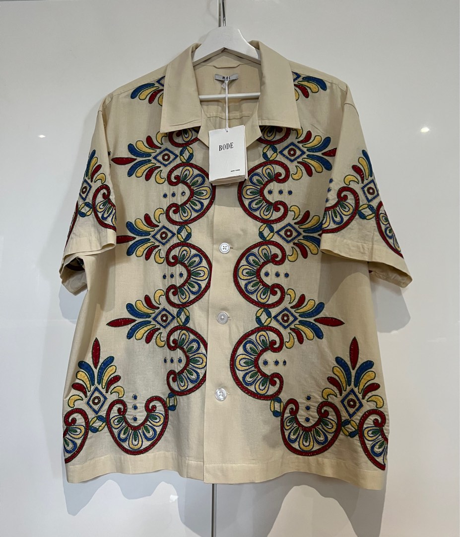 Bode Embroidered Carnival Short Sleeve Shirt, 男裝, 上身及套裝