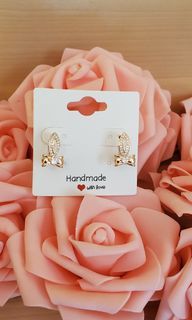 Bow Knot Rose Gold Plated Earrings