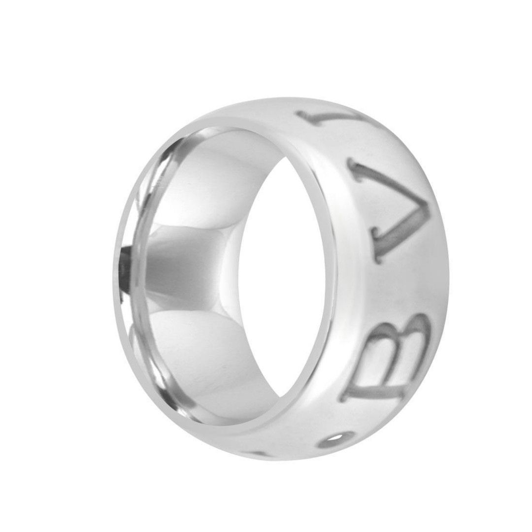 Bvlgari White Gold MonoLogo Ring size 53 Women s Fashion Jewelry