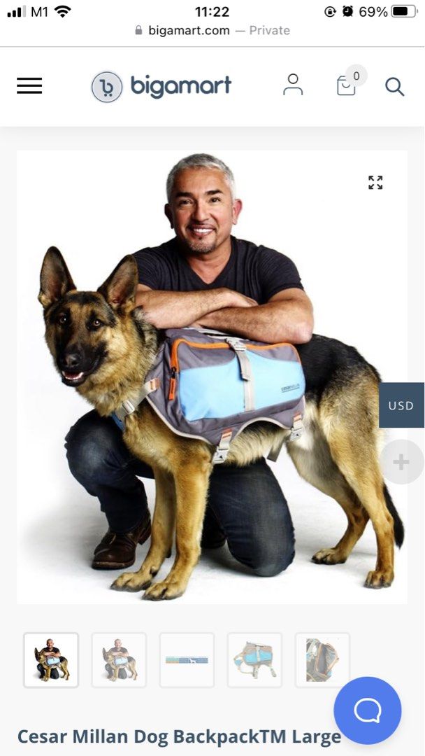 Cesar millan hot sale dog backpack