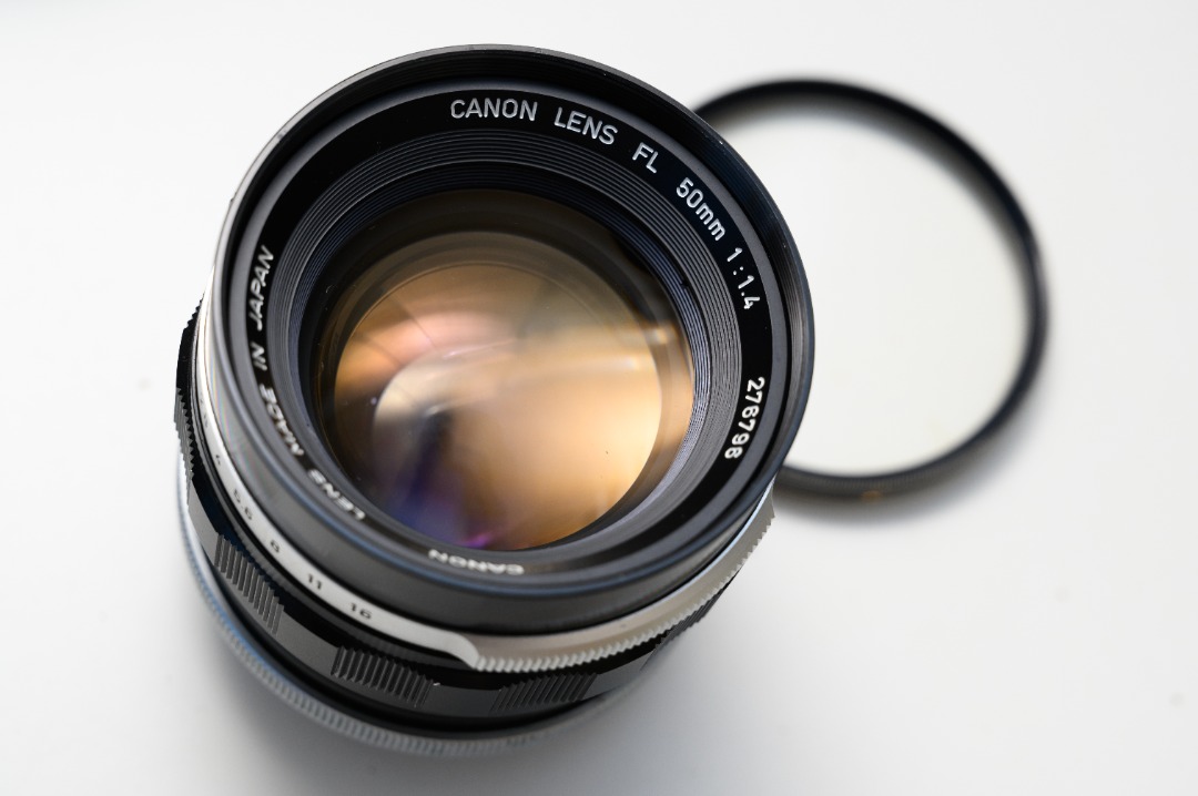 Canon FL 50mm f1.4 + w60 遮光罩FD 可接Nikon ZF Z6 Z7 Z8 Z9 R5 R6 