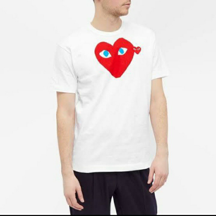 Blue Eyes Red Heart T-Shirt - White