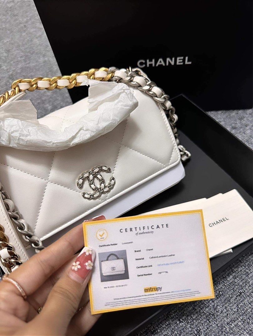 Chanel 19 woc white, Luxury, Bags & Wallets on Carousell