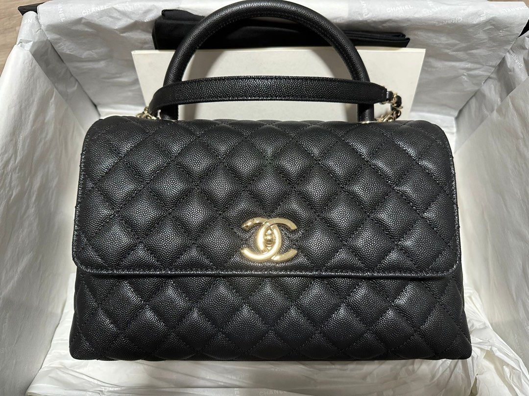 Chanel Coco Handle black medium caviar, Luxury, Bags & Wallets on Carousell
