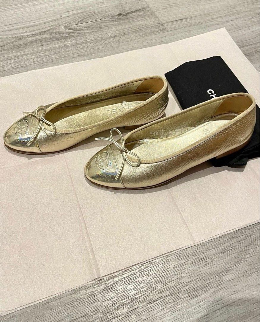 Gold toe clearance ballet flats