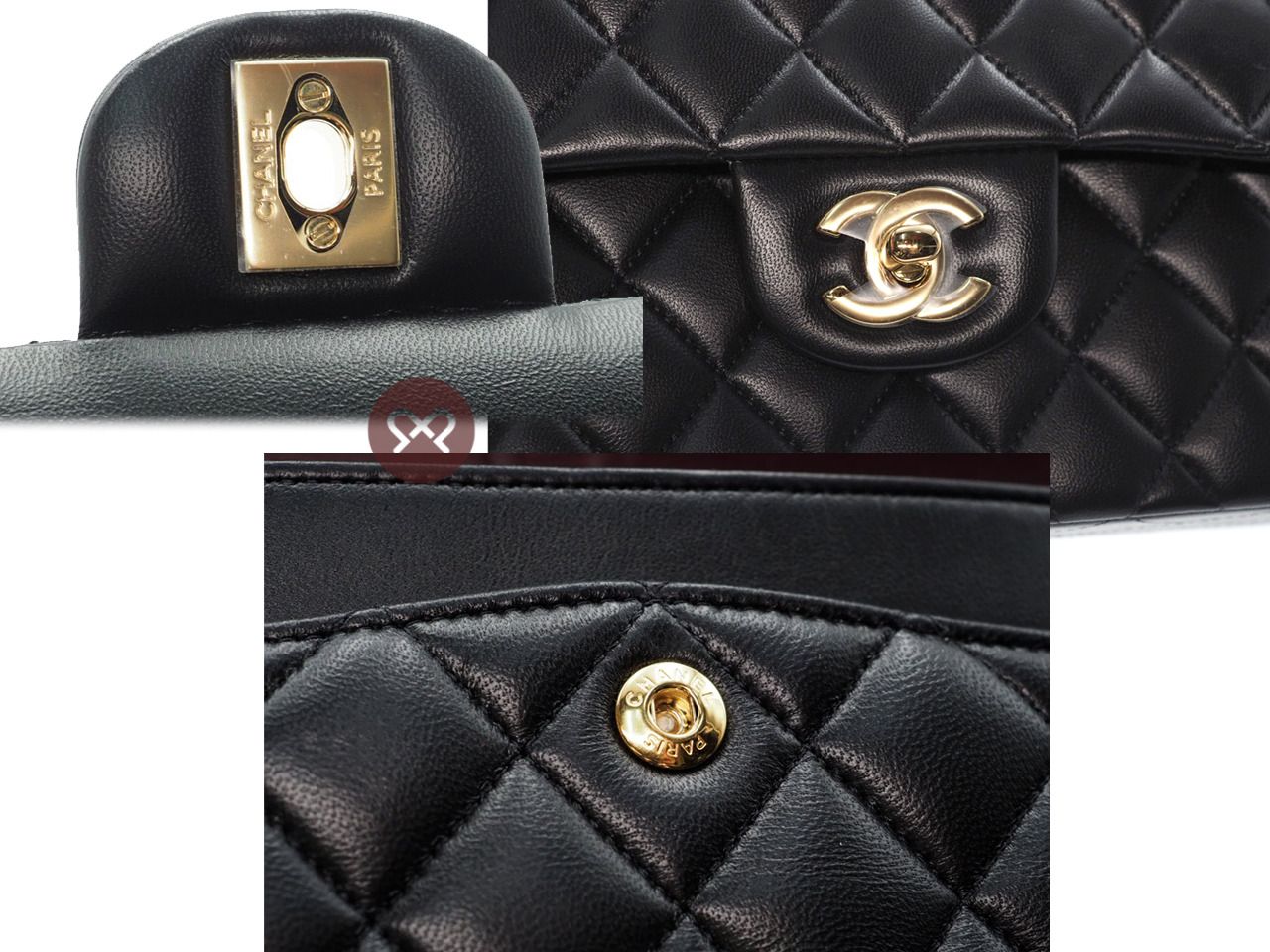 CHANEL T9TPAHEC Black Grained Shiny Calfskin A01113Y Small Classic Double  Flap Handbag Gold-tone Metal, Luxury, Bags & Wallets on Carousell