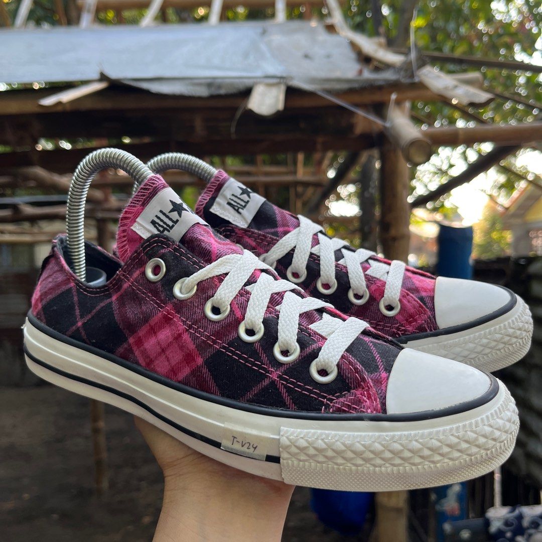 Womens plaid converse sneakers top