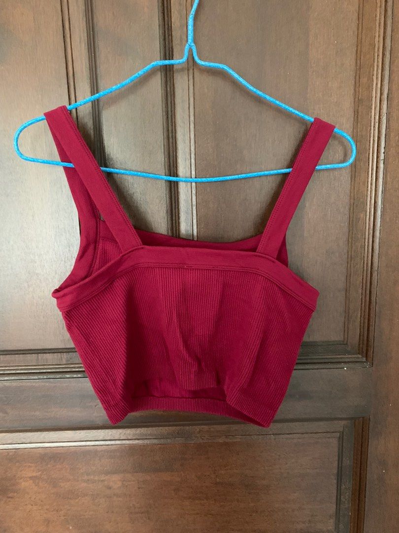 Red crop top spaghetti strap top